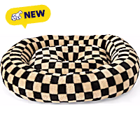 Petco Black & White Checkered Bolster Mat Cat Bed