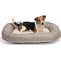 Petco Grey/White Bolstered Rectangle Dog Bed