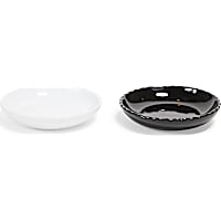 Petco Ceramic White/Black Scalloped Cat Bowl