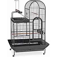 Prevue Pet Products Signature Series Deluxe Parrot Cage with Playtop Area Wrought Iron Bird Cage in Black
