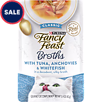 Fancy Feast Lickable Classic With Tuna, Anchovies and Whitefish Wet Cat Food Broth Topper