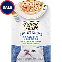 Fancy Feast Lickable Appetizers Grain Free Ocean Fish with a Shrimp Wet Cat Food Topper