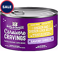 Stella & Chewy's Carnivore Cravings Savory Shreds Cage-Free Chicken & Chicken Liver Recipe Wet Cat Food
