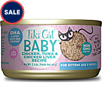 Tiki Cat Baby Chicken, Tuna, & Chicken Liver Wet Recipe for Cats