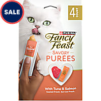 Fancy Feast  Savory Puree Naturals With Natural Salmon & Tuna in Demi-Glace Squeezable Tube Cat Treats