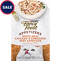 Fancy Feast Lickable Grain Free White Meat Chicken & Shredded Beef Appetizer Cat Food Topper