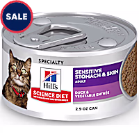 Hill's Science Diet Adult Sensitive Stomach & Sensitive Skin Duck & Vegetable Entree Wet Cat Food