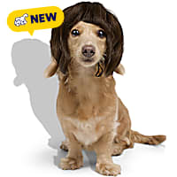 Petco Short Brown Wig Pet Costume Headpiece