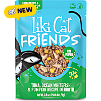 Tiki Cat Friends Tuna, Ocean Whitefish & Pumpkin Cat Food Pouch
