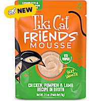 Tiki Cat Friends Mousse Chicken, Pumpkin & Lamb Recipe in Broth Cat Food