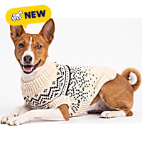 Reddy Cream Textured Gradient Knit Pet Sweater