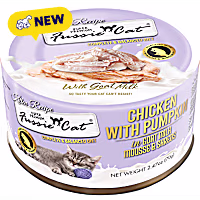 Fussie Cat Mousse Chicken w/ Pumpkin in Goat Milk Mousse and Shreds Kitten Food
