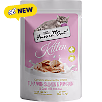 Fussie Cat Pouch Tuna & Salmon with Pumpkin in goat milk Mousse Kitten Food