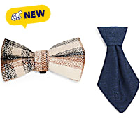 Petco Plaid Tie & Bowtie Slide-On Collar Accessories