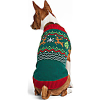 Petco Holiday Green Fairisle Pet Sweater