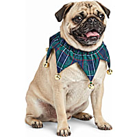 Petco Holiday Navy Plaid Jester Scrunch Costume Dog Collar