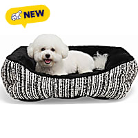 Petco Black/White Plush Groove Cuddler Dog Bed