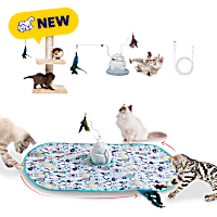 PawsPik Interactive 4-in-1 Laser & Hide & Seek Rechargeable Automatic Cat Exercise Toy