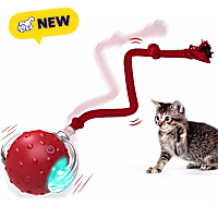 PawsPik Chirp & Chase Motion Activated Cat Ball with LED Lights