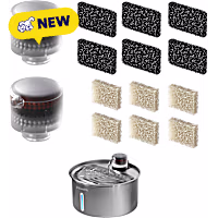 PawsPik Replacement Filters PureFlow MAX Stainless Steel Curve Dog & Cat Water Fountain