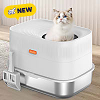 PawsPik Extra-Large Stainless Steel Top Entry Cat Litter Box & Scooper