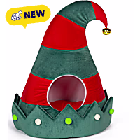 Prevue Pet Products Jingle's Elf Cap Hideaway Cat Bed