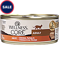 Wellness CORE Chicken, Turkey & Chicken Liver Natural, Protein-Rich, Grain Free Pate Adult Wet Cat Food