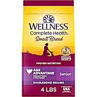 Wellness Complete Health Small Breed, Wholesome Grains, Age Advantage Turkey & Peas Recipe Senior Dry Dog Food
