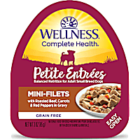 Wellness Complete Health Petite Entrees Mini-Filets with Roasted Beef, Carrots & Red Peppers in Gravy Wet Dog Food