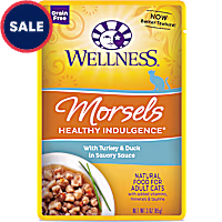 Wellness Healthy Indulgence Natural Grain Free Morsels with Turkey & Duck in Savory Sauce Wet Cat Food