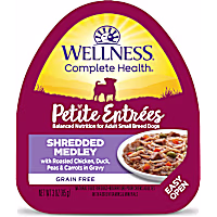 Wellness Petite Entrees Shredded Medley with Roasted Chicken, Duck, Peas & Carrots Wet Dog Food
