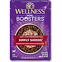 Wellness Bowl Boosters Simply Shreds Natural Grain Free Chicken, Beef & Carrots Wet Dog Food