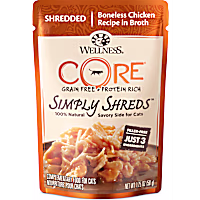 Wellness CORE Simply Shreds Natural Grain Free Boneless Chicken Wet Cat Food Topper