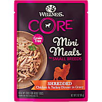 Wellness CORE Natural Grain Free Small Breed Mini Meals Shredded Chicken & Turkey Dinner Wet Dog Food