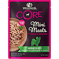 Wellness CORE Natural Grain Free Small Breed Mini Meals Shredded Chicken & Lamb Entree in Gravy Wet Dog Food