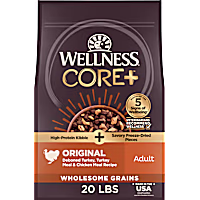 Wellness CORE+ Freeze Dried Pieces, High Protein, Original Turkey & Chicken Recipe Dry Dog Food