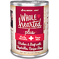 WholeHearted Plus Chicken & Beef, Vegetables & Brown Rice Recipe Stew with Whole Grains Wet Dog Food