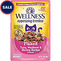 Wellness Appetizing Entrees Flaked Tuna, Mackerel, Shrimp Recipe in Broth Natural Wet Cat Food