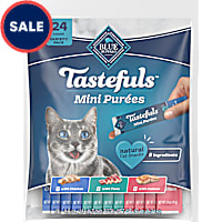 Blue Buffalo Tastefuls Mini Purees, Adult Cat Natural Single-Serving Snack Variety Chicken, Tuna, and Salmon