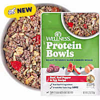 Wellness Protein Bowls, Adult Fresh Alternative Wholesome Grains, Beef, Red Pepper & Egg Recipe Dog Food