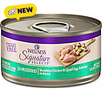 Wellness CORE Grain Free Boneless Chicken & Quail Egg Signature Selects Shredded Adult Wet Cat Food