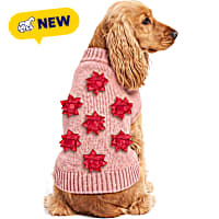 Petco Holiday Bow Knit Pet Sweater