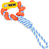 Petco Blue/Orange Rope Tug TPR Chew Ring Dog Toy