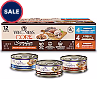 Wellness CORE Signature Selects Natural Canned Grain Free Shredded Poultry Selection Cat Food Variety Pack