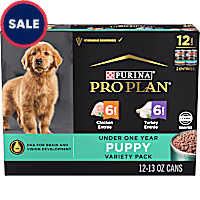 Purina Pro Plan Development Grain Free Chicken Entree and Grain Free Turkey Entree Puppy Wet Dog Food Variety Pack
