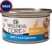 Wellness CORE+ Indoor Natural Grain Free Tuna & Tilapia Pate Canned Wet Cat Food