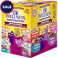Wellness Appetizing Entrees Shredded & Flaked, Seafood & Poultry Variety Pack, Natural Wet Cat Food