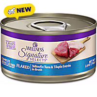 Wellness CORE Grain Free Yellowfin Tuna & Tilapia Signature Selects Flaked Adult Wet Cat Food