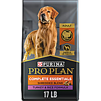 Purina Pro Plan Complete Essentials Shredded Blend Turkey and Rice Dry Dog Food Formula with Probiotics for Dogs