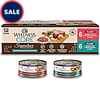 Wellness CORE Signature Selects Natural Canned Grain Free Flaked Seafood Selection Cat Food Variety Pack